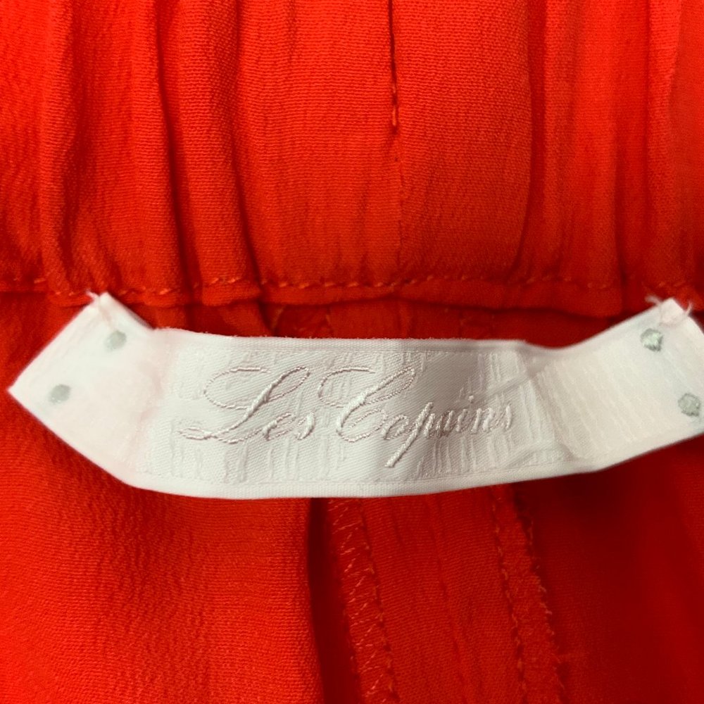 Les Copains Italy Scarlet Red Wide Leg Silk Palazzo Pants Size 8 - Picture 8 of 16